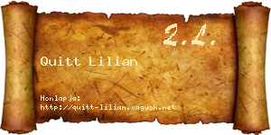 Quitt Lilian névjegykártya